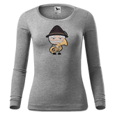 Da Oid Sinzer Musikinstrumente Longsleeve Fitted Damen Grau Meliert Hoegering Front